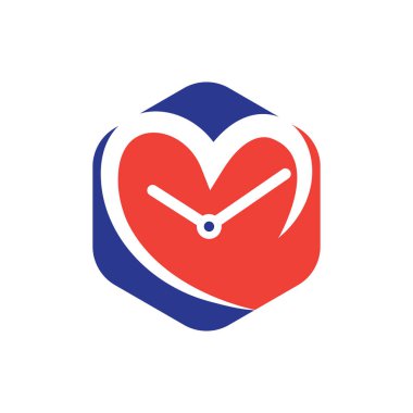 Love time vector logo design. Valentine and relationship vector icon.
