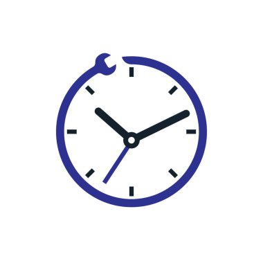 Servis zaman vektör logosu tasarımı. Logo tasarım şablonunu onar.