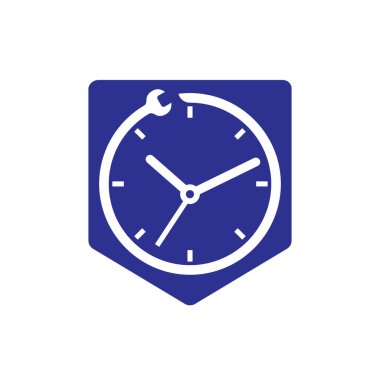 Servis zaman vektör logosu tasarımı. Logo tasarım şablonunu onar.