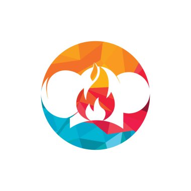 Seksi şef şapka vektör logosu tasarım şablonu. Şef şapkası ve ateş simgesi logosu.