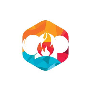 Seksi şef şapka vektör logosu tasarım şablonu. Şef şapkası ve ateş simgesi logosu.