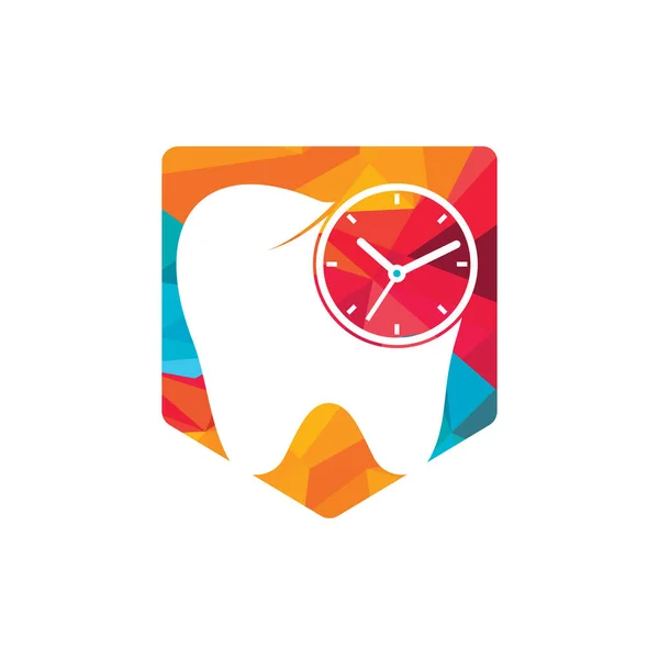 Plantilla Diseño Logotipo Vector Tiempo Dental Diseño Ícono Reloj Diente — Archivo Imágenes Vectoriales