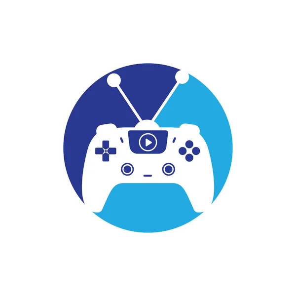 Gaming Vector Logo Design Television Gamepad Icon Vector Design — Archivo Imágenes Vectoriales