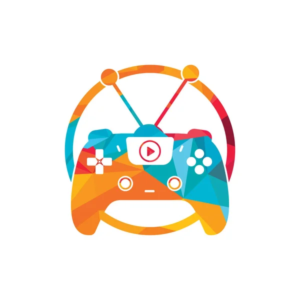 Gaming Vector Logo Design Television Gamepad Icon Vector Design — Vetor de Stock