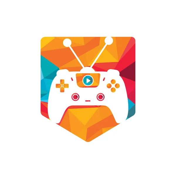 Projeto Logotipo Vetor Jogos Televisão Design Vetor Ícone Gamepad — Vetor de Stock