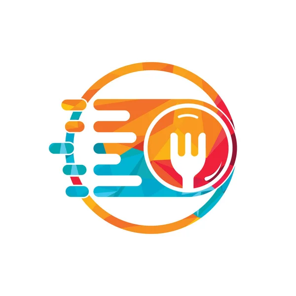 Food Delivery Vector Logo Design Speedy Food Logo Concept — Stok Vektör