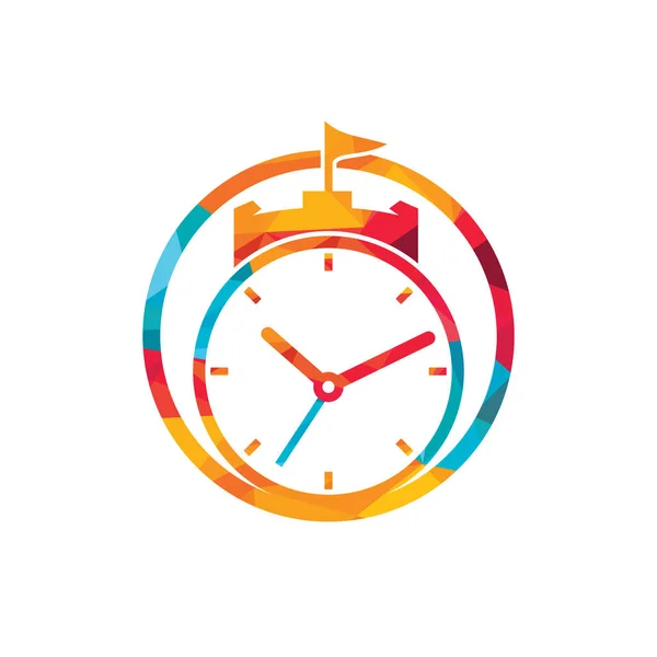 Reloj Castillo Vector Logo Diseño — Archivo Imágenes Vectoriales