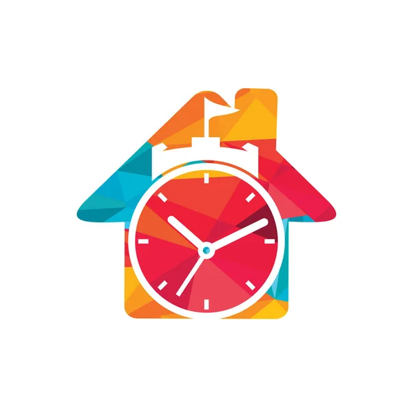 Clock Castle Vector Logo Design — Wektor stockowy