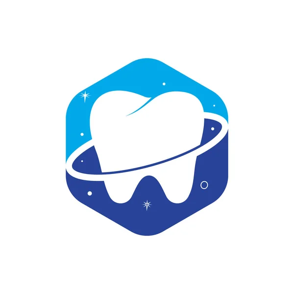 Dental Planet Vector Logo Design Dentistry Clinic Vector Logo Concept — Archivo Imágenes Vectoriales