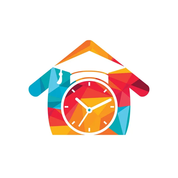 Study Time Vector Logo Design Graduation Hat Clock Icon Design — 스톡 벡터