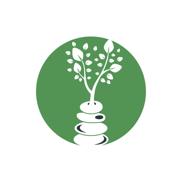 Spa Meditatie Vector Logo Ontwerp Zen Wellness Logo Concept — Stockvector