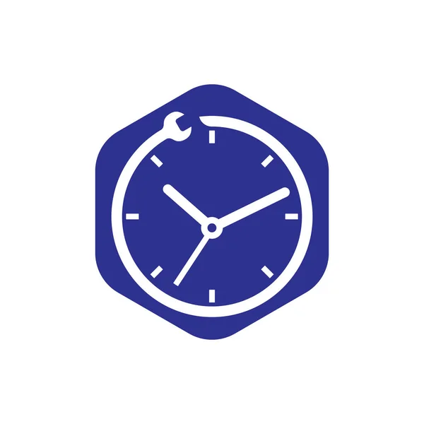 Service Time Vector Logo Design Repair Time Logo Design Template — Stock vektor