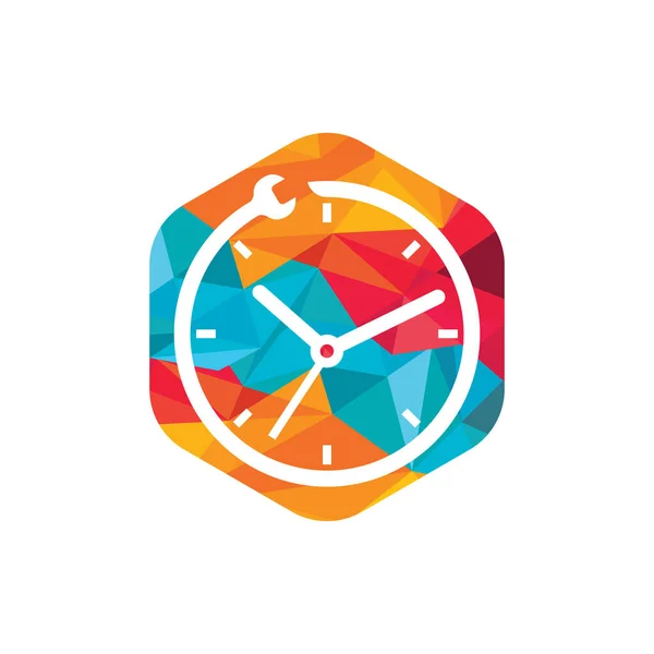 Service Time Vector Logo Design Repair Time Logo Design Template — Vetor de Stock