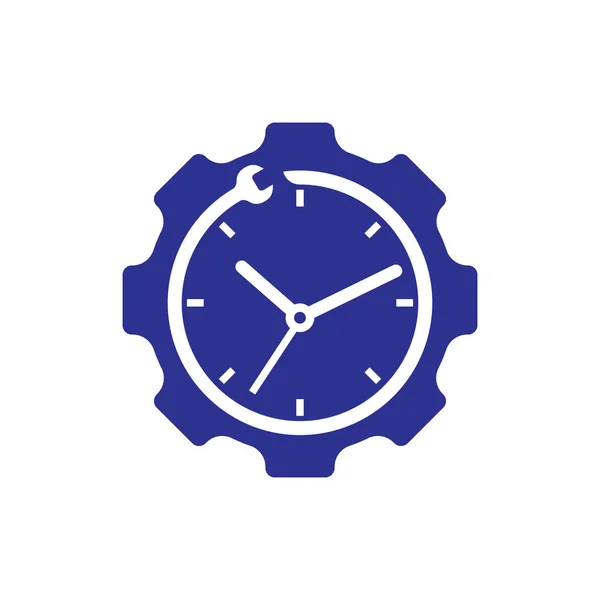 Service Time Vector Logo Design Repair Time Logo Design Template — Stock Vector