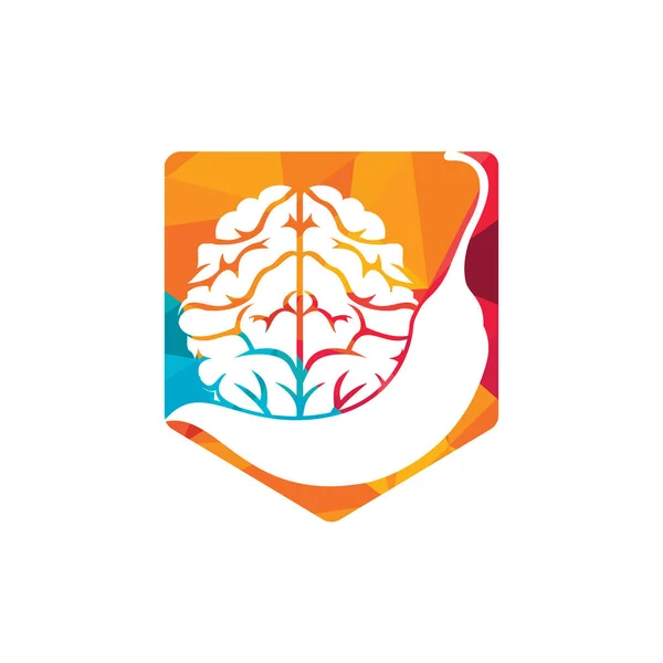 Мозг Чили Вектор Логотипа Шаблон Концепция Дизайна Логотипа Spicy Intelligence — стоковый вектор