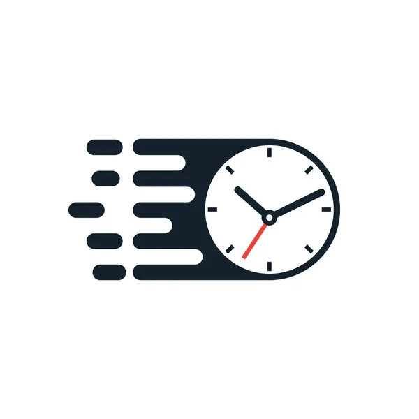 Speed Time Vector Logo Design Template Faster Clock Icon Vector — Stock vektor