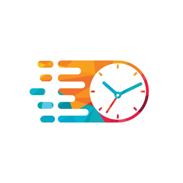 Speed Time Vector Logo Design Template Faster Clock Icon Vector — Wektor stockowy