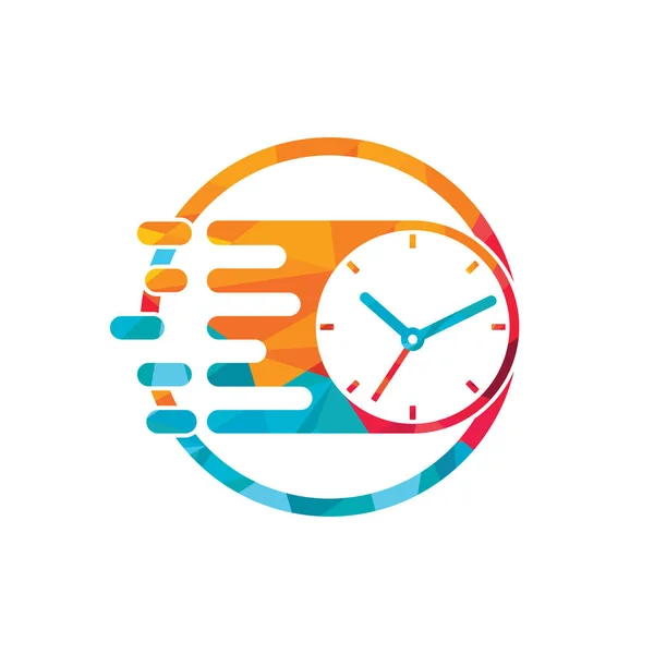 Speed Time Vector Logo Design Template Faster Clock Icon Vector — Stockvektor