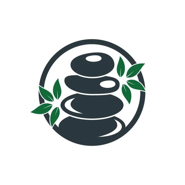 Spa Und Meditation Vektor Logo Design Zen Und Wellness Logo lizenzfreie Stockillustrationen