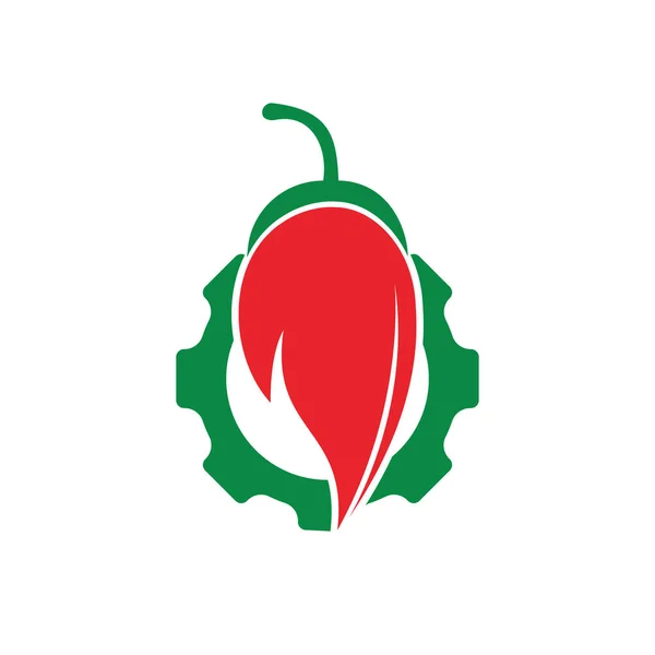 Chili Teplé Kořeněné Jídlo Vektorové Logo Design Inspirace Chilli Paprika — Stockový vektor