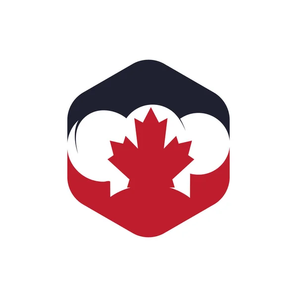 Canadian Chef Vector Logo Design Template Maple Leaf Chef Hat — Image vectorielle