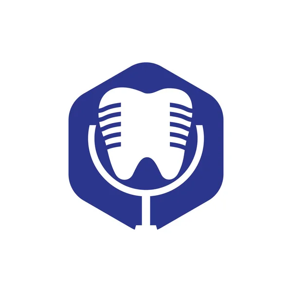 Dental Podcast Vector Logo Design Template — Vettoriale Stock