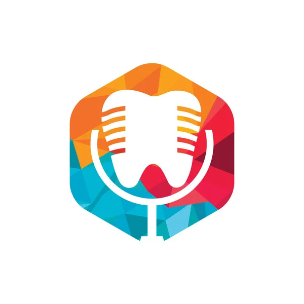 Dental Podcast Vector Logo Design Template — ストックベクタ