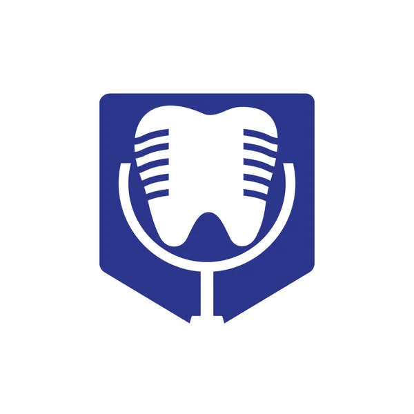 Dental Podcast Vector Logo Design Template — ストックベクタ