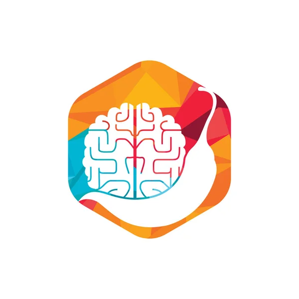 Chili Brain Vector Logo Design Template Spicy Intelligence Logo Design — ストックベクタ