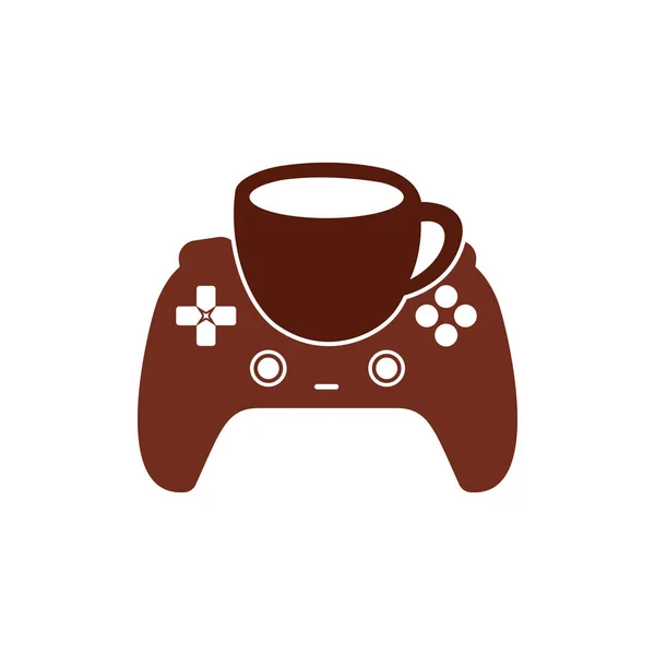 Gamer Cafe Vector Logo Design Template — Stock Vector
