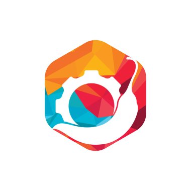 Baharatlı mekanizma vektör logosu kavramı. Chili dişli logo tasarım şablonu.