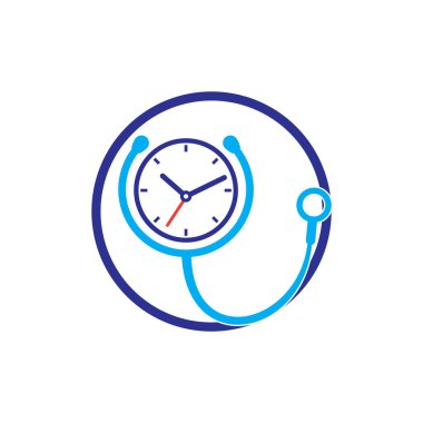 Tıbbi zaman vektör logosu tasarım şablonu. Sağlık ve tıbbi veya eczane logosu kavramı.