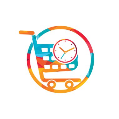 Alışveriş zamanı vektör logo tasarım şablonu.