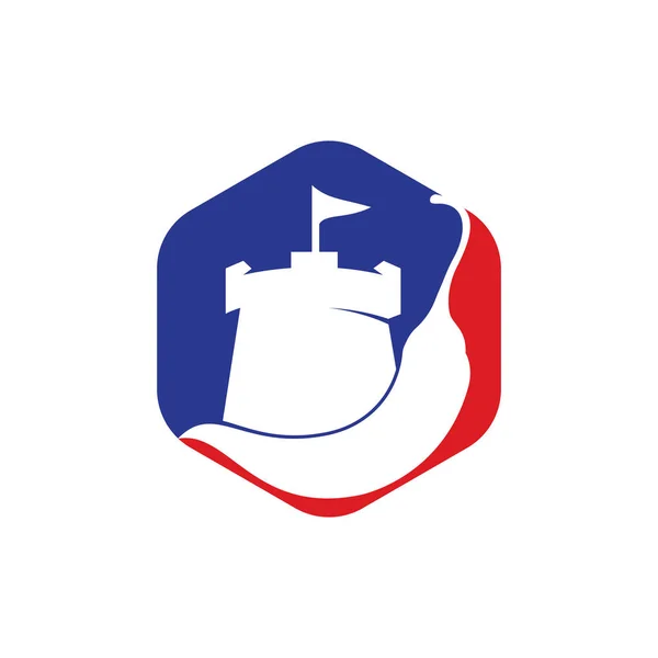 Strong Chili Vector Logo Design Concept Chili Fort Icon Logo — Stock Vector
