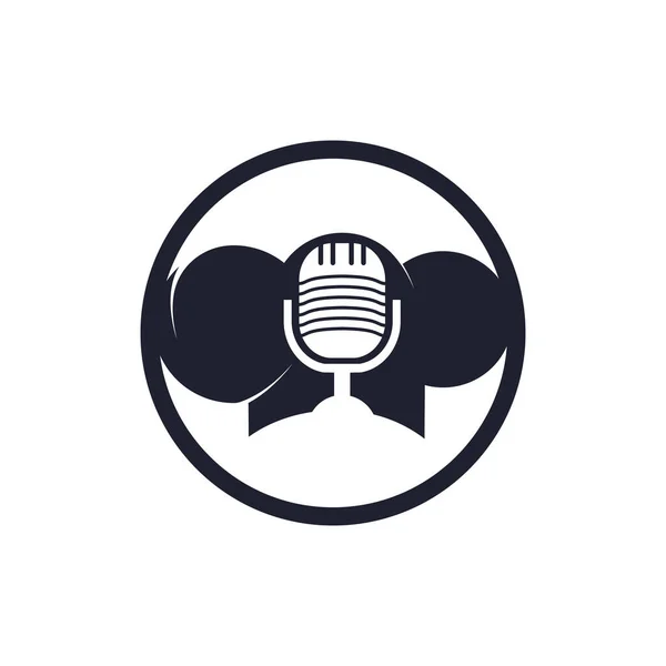 シェフポッドキャストベクターロゴデザインテンプレート 歌手のロゴコンセプト — ストックベクタ