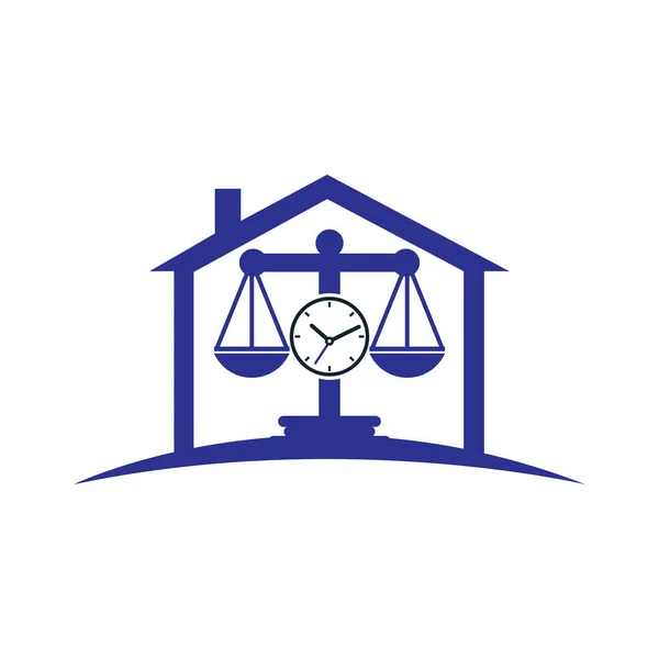Logo Vectoriel Temps Loi Échelle Avec Icône Horloge Design Logo — Image vectorielle