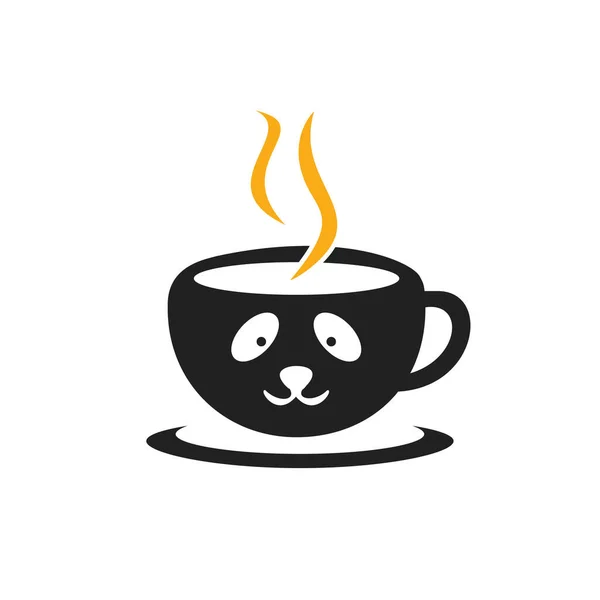 Панда Векторный Дизайн Логотипа Кофе Шаблон Концепция Логотипа Кафе Ресторана — стоковый вектор