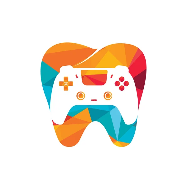 Dental Game Logo Icon Design Desenho Logotipo Vetor Dente Console — Vetor de Stock