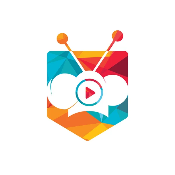 Chef Spielen Vektor Logo Design Kochen Video Logo Design Konzept — Stockvektor