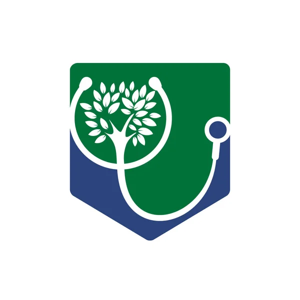 Health Stethoscope Vector Logo Design Stethoscope Tree Icon Vector Design — Stock vektor