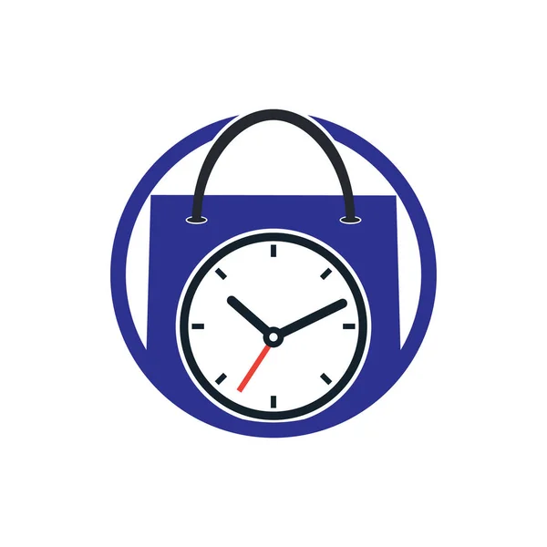Shopping Time Vector Logo Design Template — Stock Vector