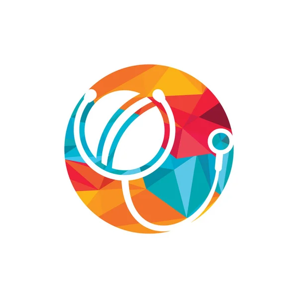 Cricket Stethoscope Vector Logo Design Sports Health Care Logo Concept — Διανυσματικό Αρχείο