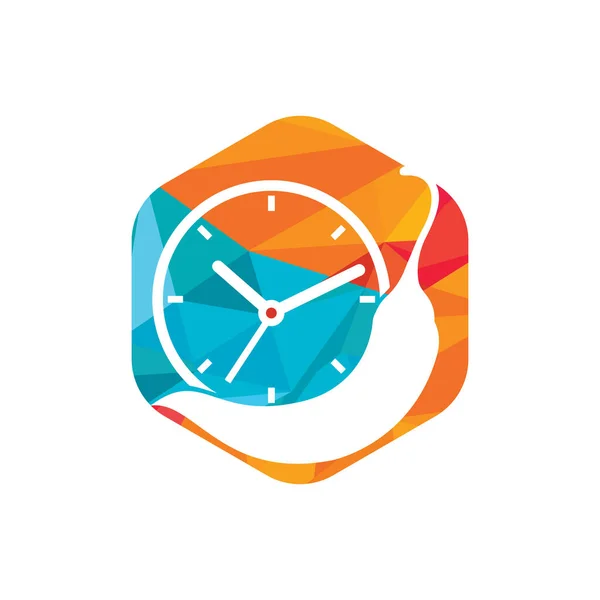 Spicy Time Vector Logo Design Template Chili Clock Icon Vector — Stockvektor