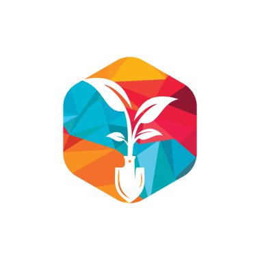 Kürek ağacı vektör logosu tasarımı. Yeşil bahçe logo tasarım şablonu.