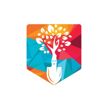 Kürek ağacı vektör logosu tasarımı. Yeşil bahçe logo tasarım şablonu.