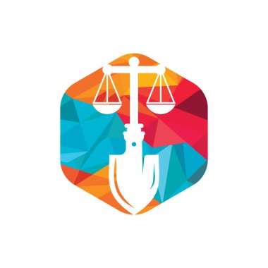 Kürek ölçekli vektör logosu tasarımı. Çalışma kanunu vektör logo tasarım şablonu.