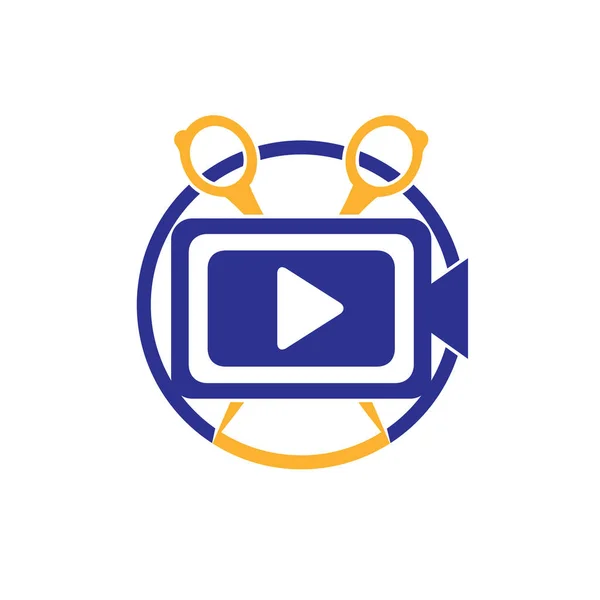 Movie Film Editor Vector Logo Design Video Editing Logo Concept — ストックベクタ