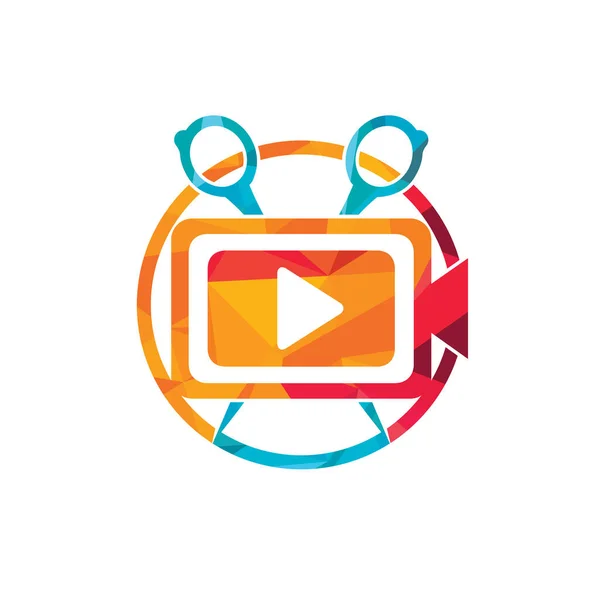 Movie Film Editor Vector Logo Design Video Editing Logo Concept — Archivo Imágenes Vectoriales