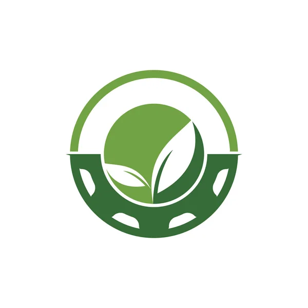 Дизайн Векторного Логотипу Шестерні Абстрактна Концепція Екологічної Теми Зеленої Екологічної — стоковий вектор