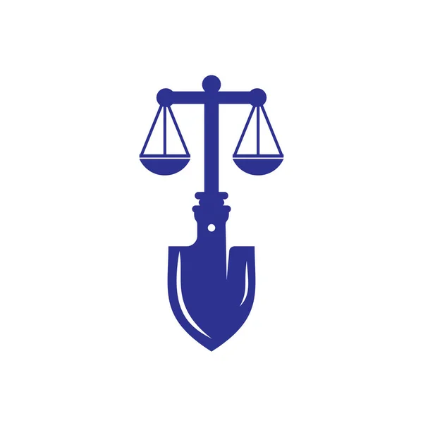 Shovel Scale Vector Logo Design Labor Law Vector Logo Design — Vetor de Stock